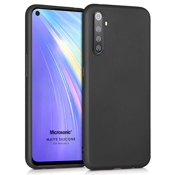 Microsonic Matte Silicone Realme 6 Kılıf Siyah 1