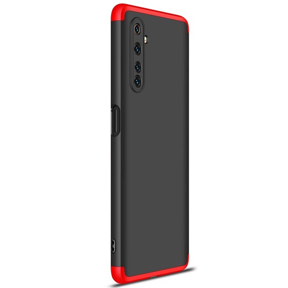 Microsonic Realme 6 Pro Kılıf Double Dip 360 Protective Siyah Kırmızı 2