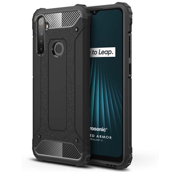 Microsonic Realme 6i Kılıf Rugged Armor Siyah 1