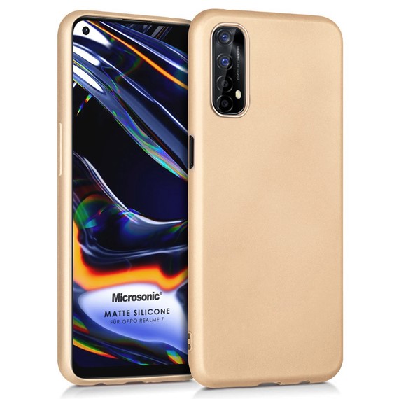 Microsonic Matte Silicone Realme 7 Kılıf Gold 1