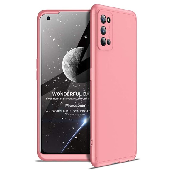 Microsonic Realme 7 Pro Kılıf Double Dip 360 Protective Rose Gold 1