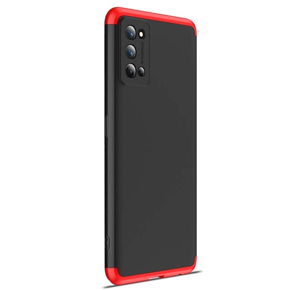 Microsonic Realme 7 Pro Kılıf Double Dip 360 Protective Siyah Kırmızı 2