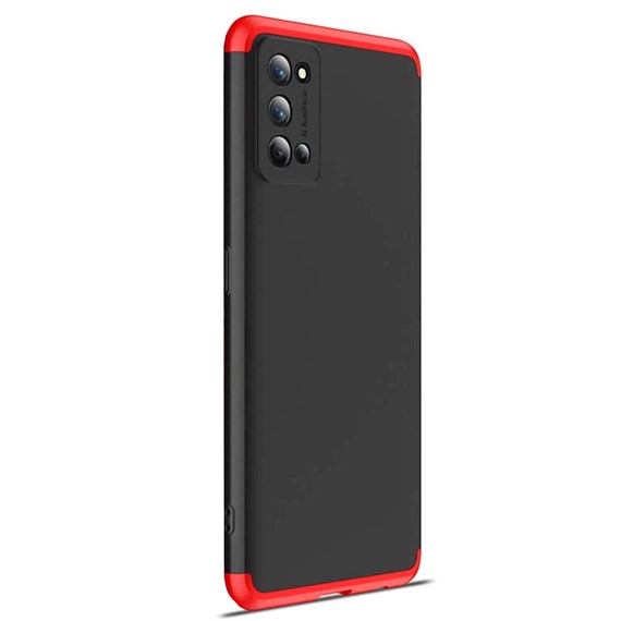 Microsonic Realme 7 Pro Kılıf Double Dip 360 Protective Siyah Kırmızı 2