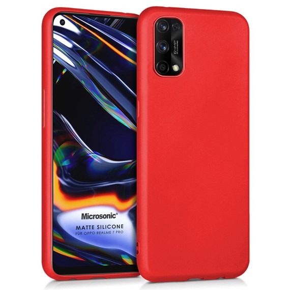 Microsonic Matte Silicone Realme 7 Pro Kılıf Kırmızı 1