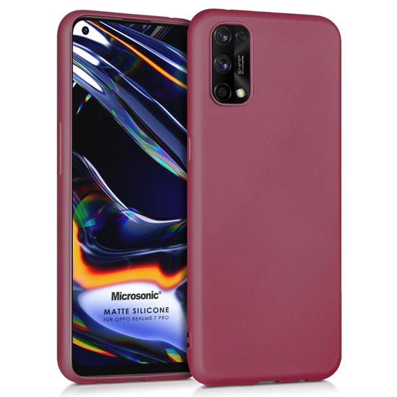 Microsonic Matte Silicone Realme 7 Pro Kılıf Mor 1