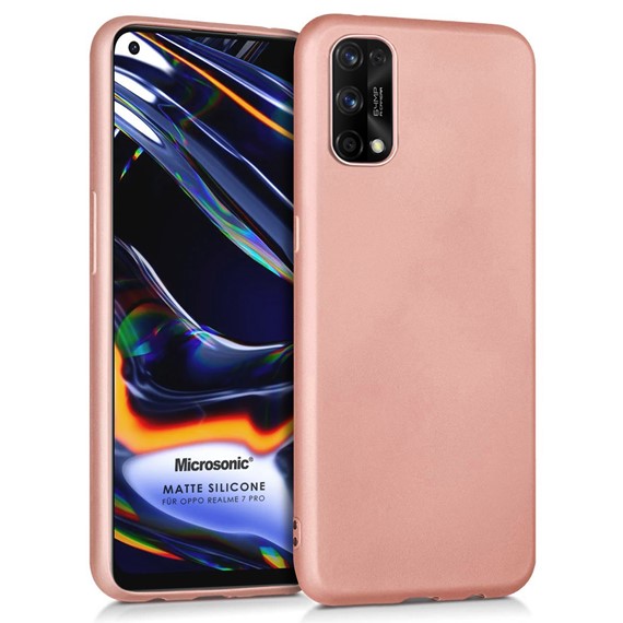 Microsonic Matte Silicone Realme 7 Pro Kılıf Rose Gold 1