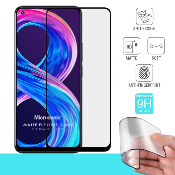 Microsonic Realme 8 Pro Seramik Matte Flexible Ekran Koruyucu Siyah 1