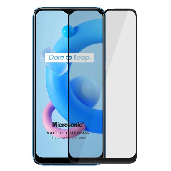 Microsonic Realme C11 2021 Seramik Matte Flexible Ekran Koruyucu Siyah 2