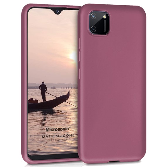 Microsonic Matte Silicone Realme C11 Kılıf Mor 1