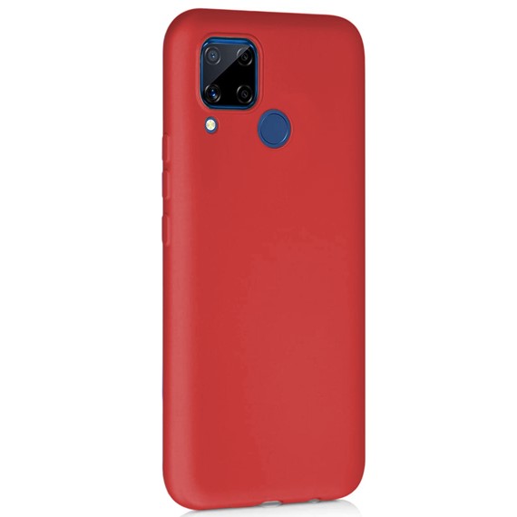 Microsonic Matte Silicone Realme C15 Kılıf Kırmızı 2