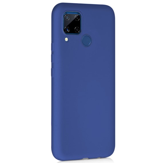 Microsonic Matte Silicone Realme C15 Kılıf Lacivert 2