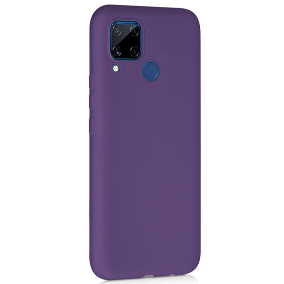 Microsonic Matte Silicone Realme C15 Kılıf Mor 2