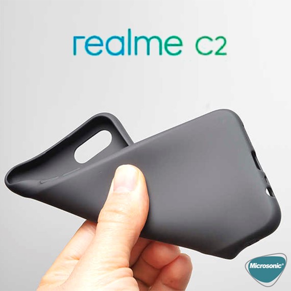 Microsonic Matte Silicone Realme C2 Kılıf Lacivert 4