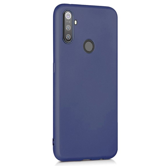 Microsonic Matte Silicone Realme C3 Kılıf Lacivert 2