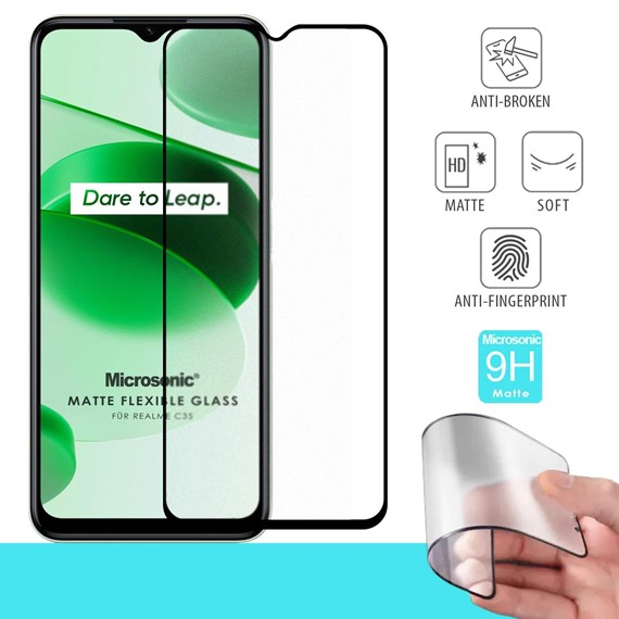 Microsonic Realme C35 Seramik Matte Flexible Ekran Koruyucu Siyah 1