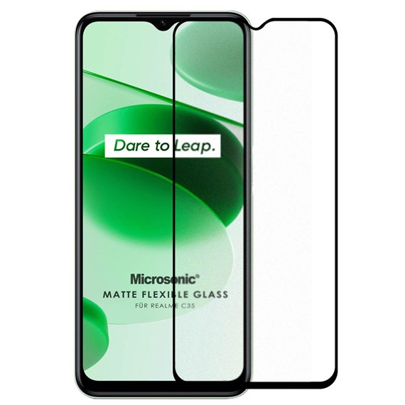 Microsonic Realme C35 Seramik Matte Flexible Ekran Koruyucu Siyah 2