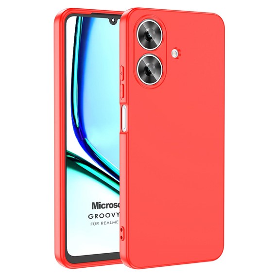 Microsonic Realme Note 60 Kılıf Groovy Soft Kırmızı 1