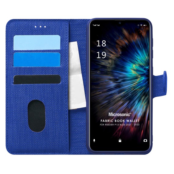 Microsonic Reeder P13 Blue 2022 Kılıf Fabric Book Wallet Lacivert 1