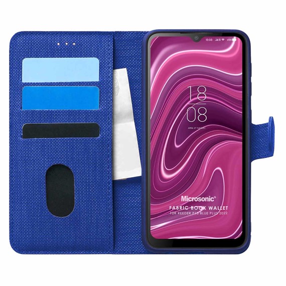 Microsonic Reeder P13 Blue Plus 2022 Kılıf Fabric Book Wallet Lacivert 1