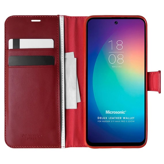 Microsonic Reeder S19 Max Pro S Zoom Kılıf Delux Leather Wallet Kırmızı 1