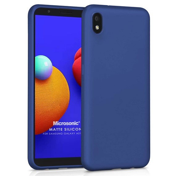 Microsonic Matte Silicone Samsung Galaxy A01 Core Kılıf Lacivert 1