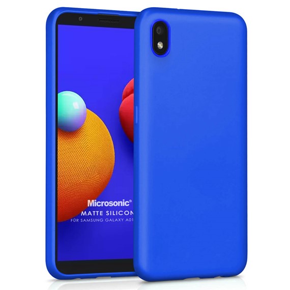 Microsonic Matte Silicone Samsung Galaxy A01 Core Kılıf Mavi 1