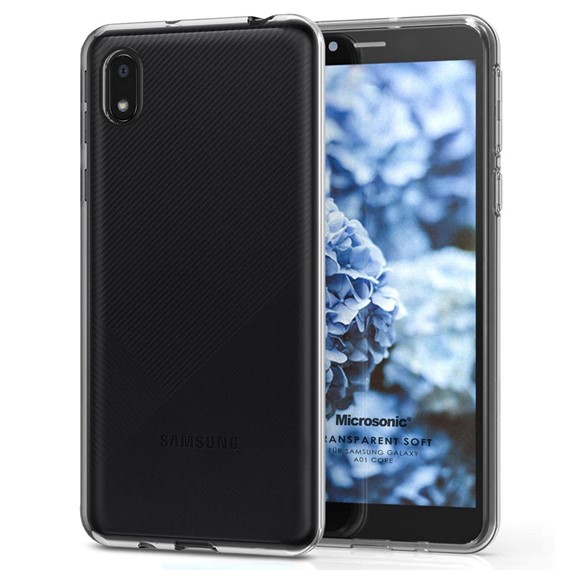 Microsonic Samsung Galaxy A01 Core Kılıf Transparent Soft Beyaz 1