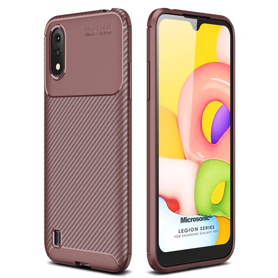 Microsonic Samsung Galaxy A01 Kılıf Legion Series Kahverengi 1