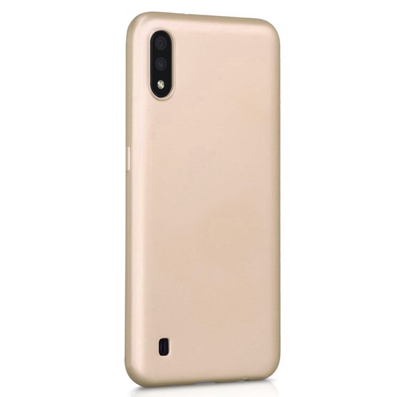 Microsonic Matte Silicone Samsung Galaxy A01 Kılıf Gold 2