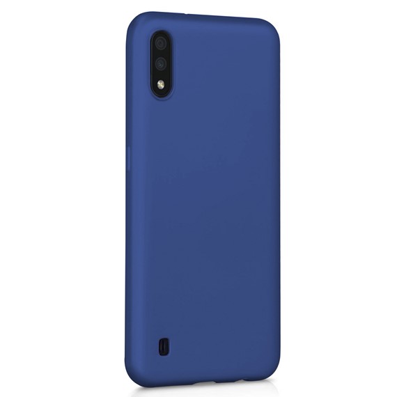 Microsonic Matte Silicone Samsung Galaxy A01 Kılıf Lacivert 2