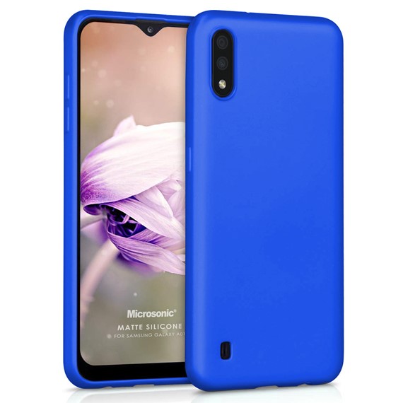 Microsonic Matte Silicone Samsung Galaxy A01 Kılıf Mavi 1