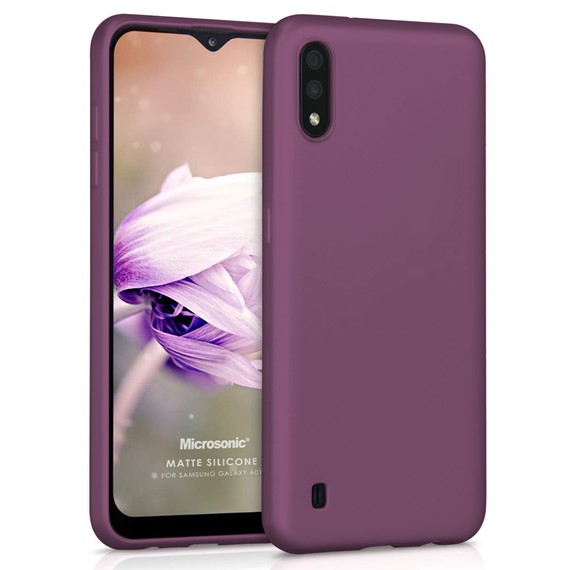 Microsonic Matte Silicone Samsung Galaxy A01 Kılıf Mor 1