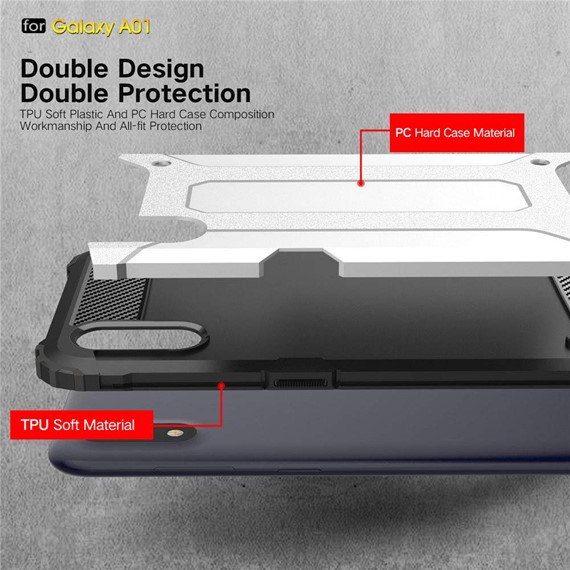 Microsonic Samsung Galaxy A01 Kılıf Rugged Armor Mavi 4