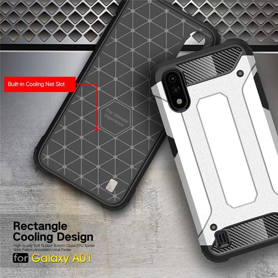 Microsonic Samsung Galaxy A01 Kılıf Rugged Armor Mavi 5