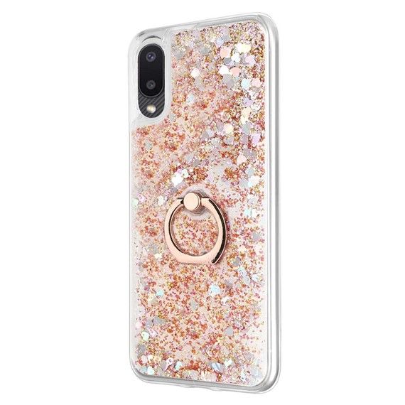 Microsonic Samsung Galaxy A02 Kılıf Glitter Liquid Holder Gold 2