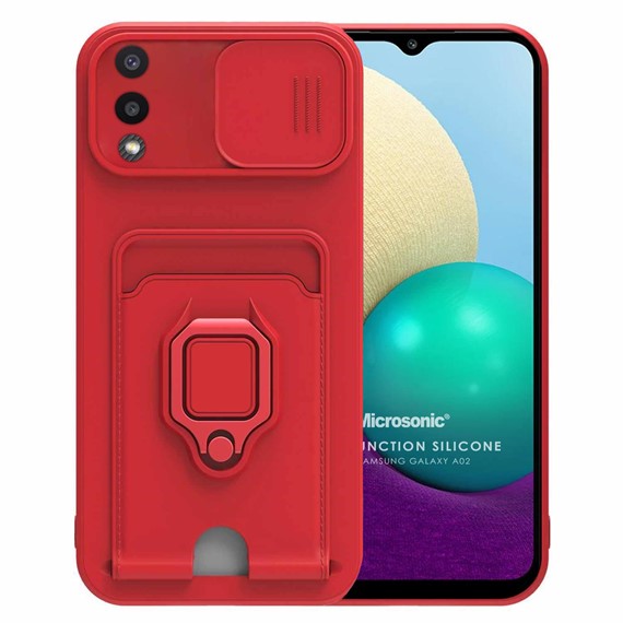 Microsonic Samsung Galaxy A02 Kılıf Multifunction Silicone Kırmızı 1