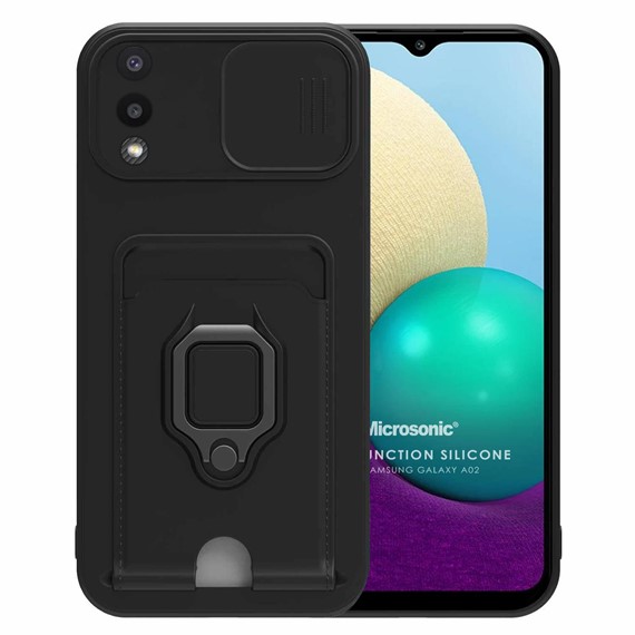 Microsonic Samsung Galaxy A02 Kılıf Multifunction Silicone Siyah 1