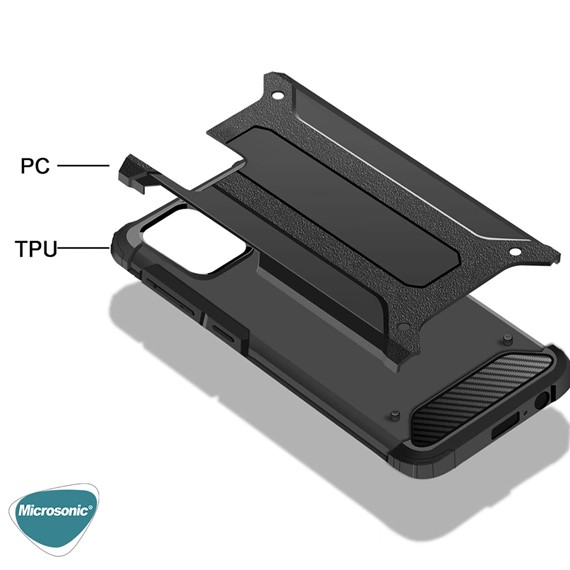 Microsonic Samsung Galaxy A02s Kılıf Rugged Armor Kırmızı 6