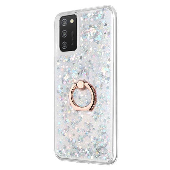 Microsonic Samsung Galaxy A02s Kılıf Glitter Liquid Holder Gümüş 2