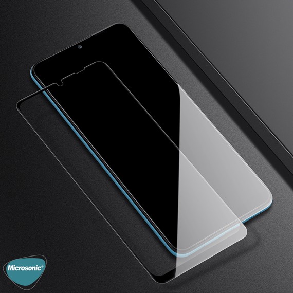 Microsonic Samsung Galaxy A12 Tam Kaplayan Temperli Cam Ekran Koruyucu Siyah 6
