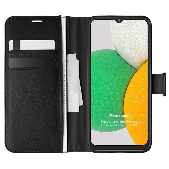 Microsonic Samsung Galaxy A03 Core Kılıf Delux Leather Wallet Siyah 1