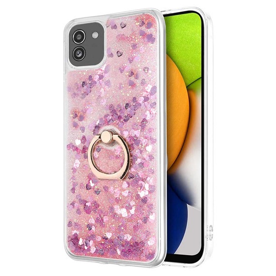 Microsonic Samsung Galaxy A03 Kılıf Glitter Liquid Holder Pembe 1