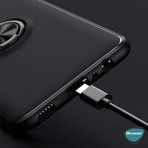 Microsonic Samsung Galaxy A03s Kılıf Kickstand Ring Holder Kırmızı 4