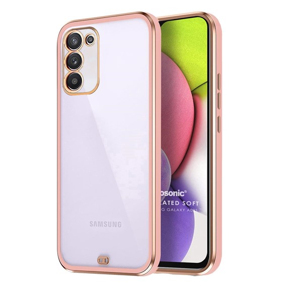 Microsonic Samsung Galaxy A03S Kılıf Laser Plated Soft Pembe 1