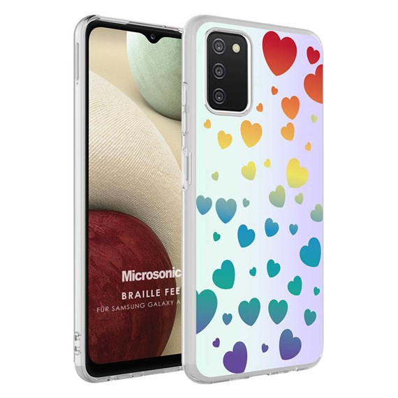 Microsonic Samsung Galaxy A03s Braille Feel Desenli Kılıf Heart 1