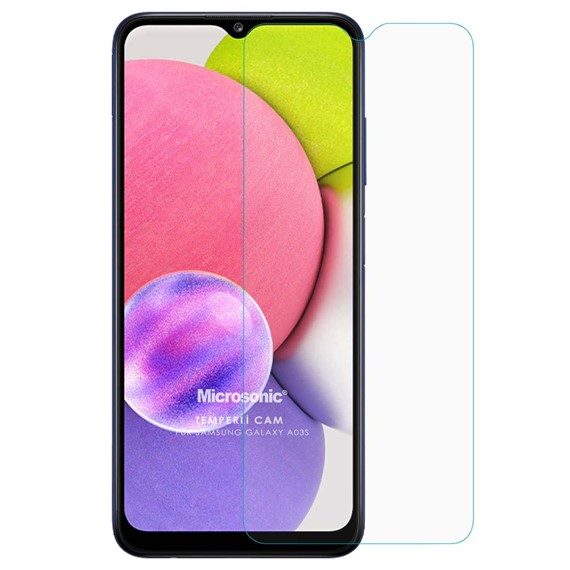 Microsonic Samsung Galaxy A03s Tempered Glass Cam Ekran Koruyucu 2