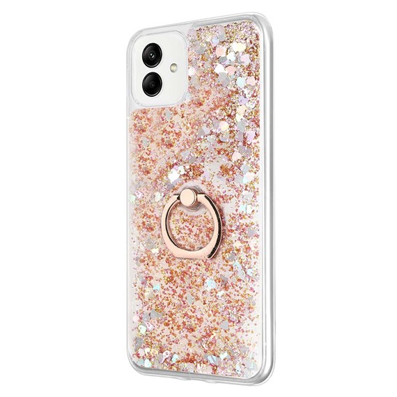 Microsonic Samsung Galaxy A04 Kılıf Glitter Liquid Holder Gold 2