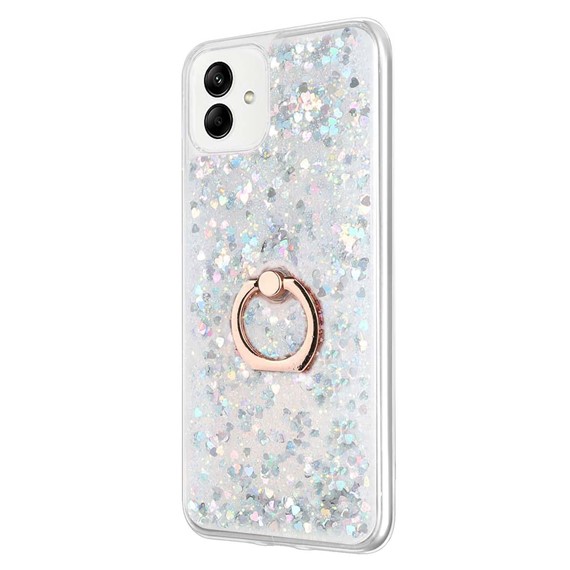 Microsonic Samsung Galaxy A04 Kılıf Glitter Liquid Holder Gümüş 2