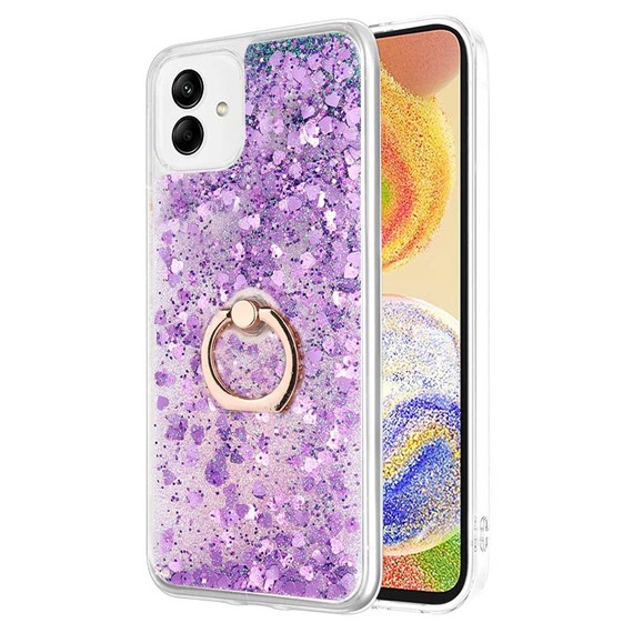 Microsonic Samsung Galaxy A04 Kılıf Glitter Liquid Holder Mor 1