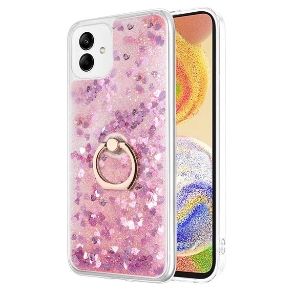 Microsonic Samsung Galaxy A04 Kılıf Glitter Liquid Holder Pembe 1